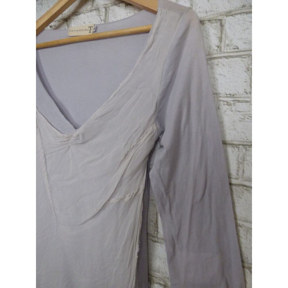 Johnny Was 4 Love and Liberty Lace Trim Pale Lavender Tunic Top S NEW J726 - Picture 4 of 14